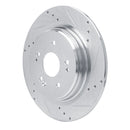 R1 15-25 Acura ADX Rear Right Drilled & Slotted Silver Brake Rotor