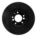 R1 91-93 BMW M5 Front Left Drilled & Slotted Black Brake Rotor