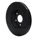 R1 04-12 Chevrolet Malibu Front Left Drilled & Slotted Black Brake Rotor