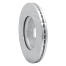 R1 17-20 Jaguar XF Front Right Drilled & Slotted Silver Brake Rotor