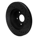 R1 90-01 Subaru Impreza Front Left Drilled & Slotted Black Brake Rotor