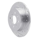 R1 01-05 Acura EL Rear Right Drilled & Slotted Silver Brake Rotor