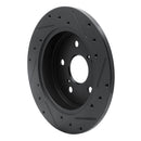 R1 2015-2025 Lexus NX200T Rear Left Drilled & Slotted Black Brake Rotor