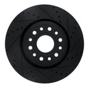 R1 19-25 Ram 1500 Front Right Drilled & Slotted Black Brake Rotor