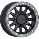 Raceline A14BG Alpha 15x7in/4x156 BP/10mm Offset/132.5mm Bore - Black & Gunmetal Ring Beadlock Wheel