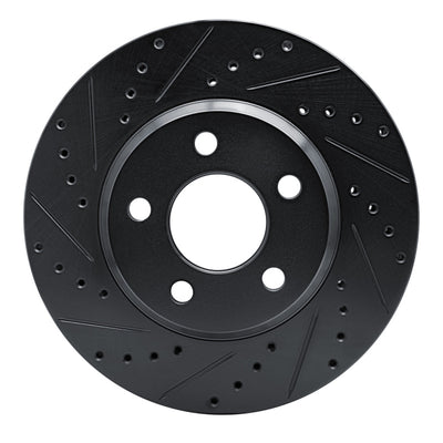 R1 05-05 Buick LeSabre Front Left Drilled & Slotted Black Brake Rotor