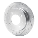 R1 97-06 Hyundai TIBURON Rear Left Drilled & Slotted Silver Brake Rotor