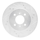 R1 98-07 Mitsubishi Lancer Front Right Drilled & Slotted Silver Brake Rotor