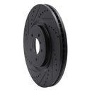R1 09-24 Infiniti M56 Front & Rear Drilled & Slotted Black Brake Rotor Set