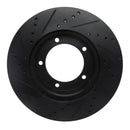 R1 98-07 Lexus LX470 Front Right Drilled & Slotted Black Brake Rotor