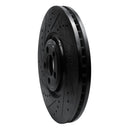 R1 10-24 Jaguar XF Front Left Drilled & Slotted Black Brake Rotor