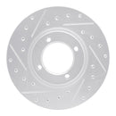 R1 86-89 Toyota Van Wagon Front Left Drilled & Slotted Silver Brake Rotor