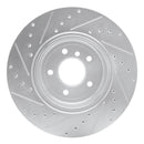 R1 04-10 BMW 535i Front & Rear Drilled & Slotted Silver Brake Rotor Set