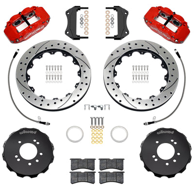 Wilwood 95-98 Nissan Skyline Superlite 6R Front BBK w/ 12.88in D/S Rotors & Flexlines - Red