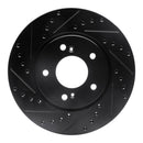 R1 91-96 Acura NSX Front Left Drilled & Slotted Black Brake Rotor