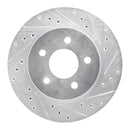R1 82-90 Ford Mustang Rear Right Drilled & Slotted Silver Brake Rotor