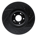 R1 20-25 Hyundai Palisade Front Left Drilled & Slotted Black Brake Rotor