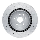 R1 08-14 Lexus IS F Rear Left Drilled & Slotted Silver Brake Rotor
