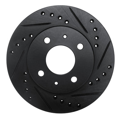 R1 86-17 Nissan Pulsar NX Front Right Drilled & Slotted Black Brake Rotor