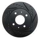 R1 86-17 Nissan Pulsar NX Front Right Drilled & Slotted Black Brake Rotor