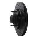 R1 97-99 Ford F-150 RWD Front Left Drilled & Slotted Black Brake Rotor