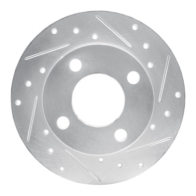 R1 82-98 Audi Coupe Rear Right Drilled & Slotted Silver Brake Rotor