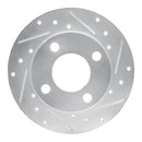 R1 82-98 Audi Coupe Rear Right Drilled & Slotted Silver Brake Rotor