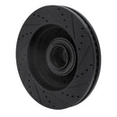 R1 08-25 Ford E-350 Super Duty Front Left Drilled & Slotted Black Brake Rotor