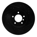 R1 01-08 BMW 330I Front Left Drilled & Slotted Black Brake Rotor