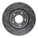 R1 11-25 Hyundai Venue Front Right Drilled & Slotted Silver Brake Rotor