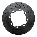 R1 88-00 Chevrolet K1500 Suburban Front Right Drilled & Slotted Black Brake Rotor