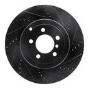 R1 10-12 Land Rover Range Rover Rear Right Drilled & Slotted Black Brake Rotor