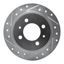 R1 91-06 Nissan Lucino Rear Drilled & Slotted Silver Brake Rotor Set