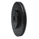 R1 09-14 Acura TL Front Left Drilled & Slotted Black Brake Rotor