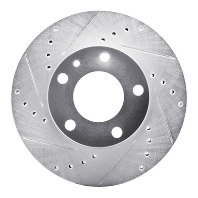 R1 82-86 BMW 735I Front Left Drilled & Slotted Silver Brake Rotor