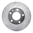 R1 82-86 BMW 735I Front Left Drilled & Slotted Silver Brake Rotor