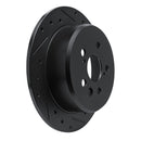 R1 86-93 Lexus ES250 Rear Right Drilled & Slotted Black Brake Rotor