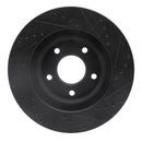 R1 07-25 Chrysler 200 Front Left Drilled & Slotted Black Brake Rotor