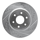 R1 2005-2025 Nissan Xterra Front Right Drilled & Slotted Silver Brake Rotor