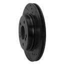 R1 92-95 Mercedes-Benz E420 Rear Right Drilled & Slotted Black Brake Rotor