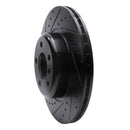 R1 11-16 BMW 528I xDrive Front Left Drilled & Slotted Black Brake Rotor