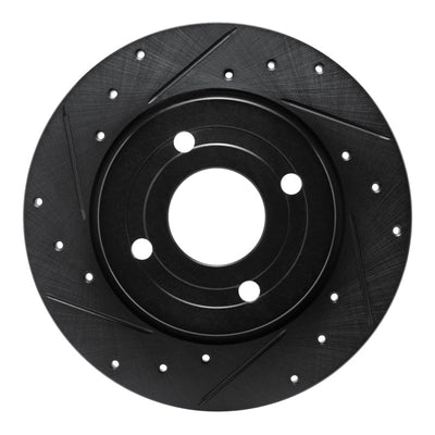 R1 18-22 Ford Ecosport Rear Left Drilled & Slotted Black Brake Rotor