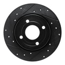 R1 18-22 Ford Ecosport Rear Left Drilled & Slotted Black Brake Rotor