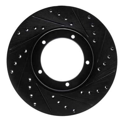 R1 67-88 Porsche 911 Front Right Drilled & Slotted Black Brake Rotor