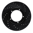 R1 67-88 Porsche 911 Front Right Drilled & Slotted Black Brake Rotor