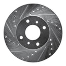R1 93-06 Infiniti G20 Front Left Drilled & Slotted Silver Brake Rotor