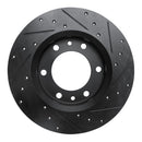 R1 81-85 Toyota Pickup Front Left Drilled & Slotted Black Brake Rotor