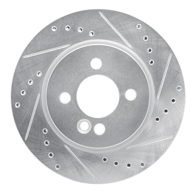 R1 02-08 Mini Cooper (Excl Clubman) Front Right Drilled & Slotted Silver Brake Rotor