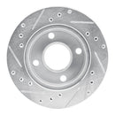 R1 81-94 Ford EXP Front Right Drilled & Slotted Silver Brake Rotor