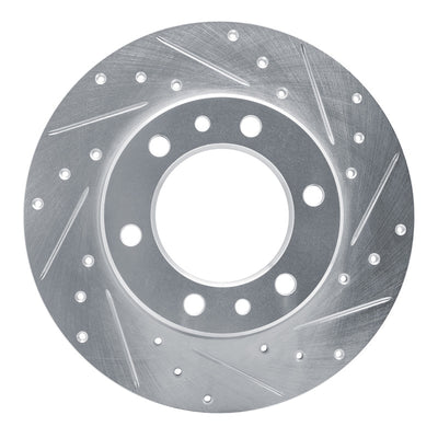 R1 81-85 Toyota Pickup Front Right Drilled & Slotted Silver Brake Rotor